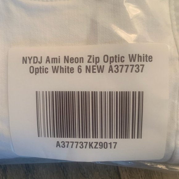 NWT NYDJ AMI NEON ZIP OPTIC WHITE STRETCH ANKLE SKINNY JEANS 6 - Picture 6 of 7